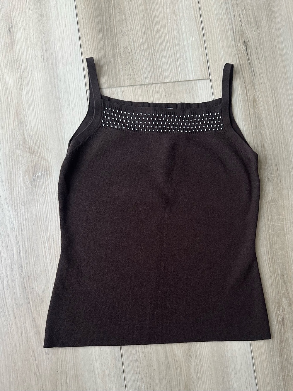 Ann Taylor LOFT Ribbed Knit Tank Top in Brown Size Small